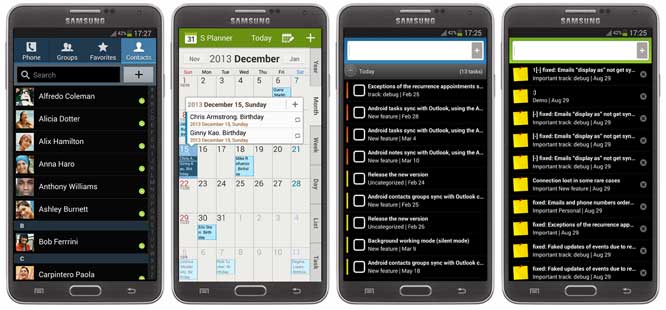 Android-Sync Task and Note apps on Samsung Galaxy Note3